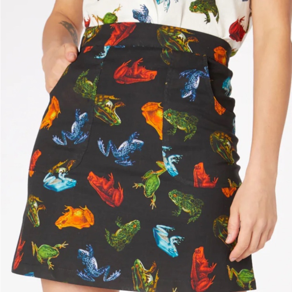 Dangerfield Frog Print Mini Skirt